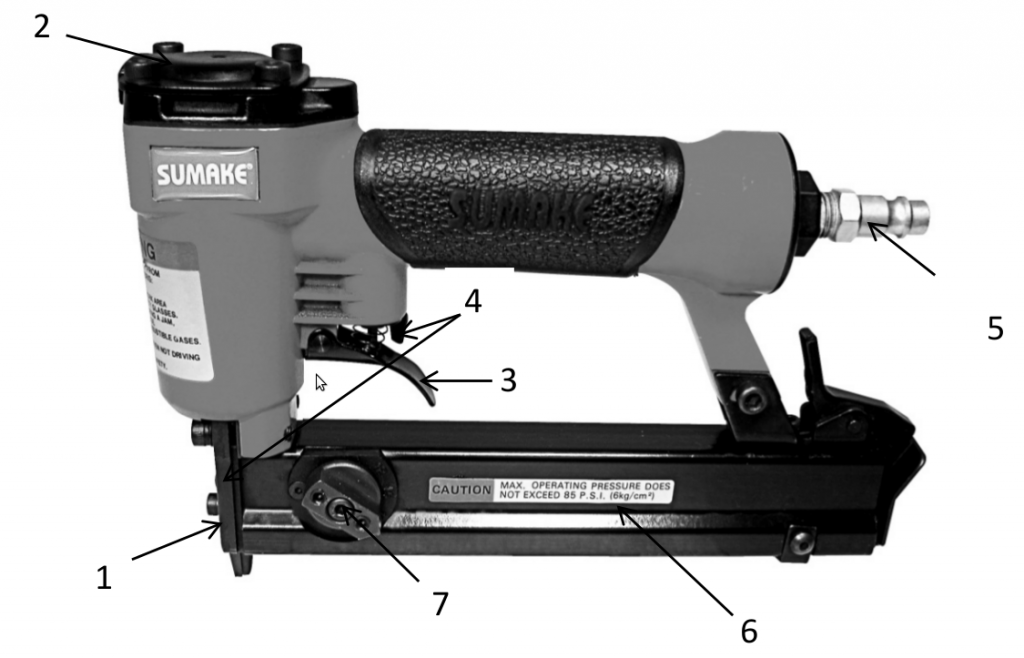 Устройство пистолета для финишного гвоздя пневматический Устройство пистолета для финишного гвоздя пневматический