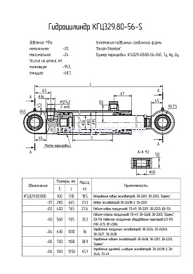 Гидроцилиндр управления для экскаваторов-погрузчиков КГЦ 329-04.80-56-630